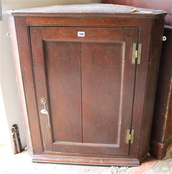 Oak corner cupboard